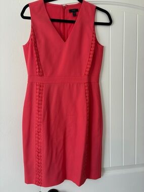 J. Crew Coral Sleeveless V-Neck Midi Dress